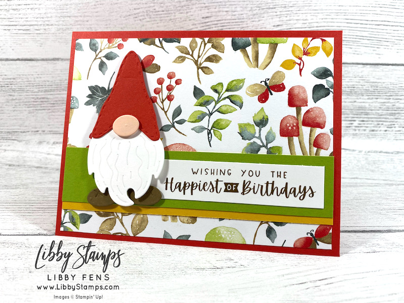 libbystamps, Stampin' Up, Charming Sentiments, Gnomes Dies, Rings of Love DSP, TSOT, Try Stampin' on Tuesday