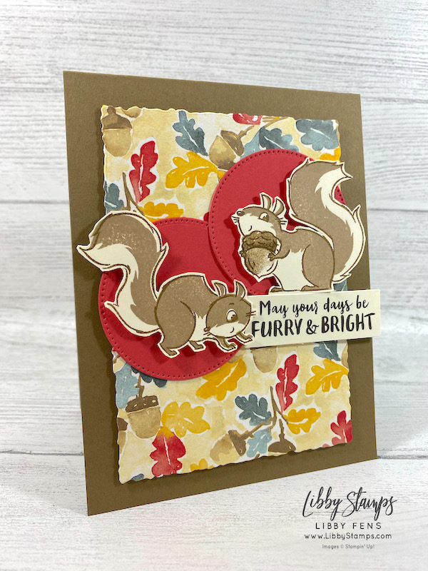 libbystamps, Stampin' Up, Nuts About Squirrels, Christmas Scottie, Deckled Rectangles Dies, Stylish Shapes Dies, Rings of Love DSP, Hand Stamped Sentiments