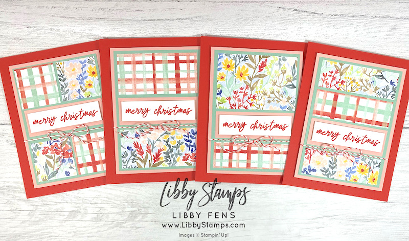 libbystamps, Stampin' Up, BFBH, Blogging Friends Blog Hop, Ringed With Nature, Rings of Love DSP, Sale-A-Bration, Christmas Card Set