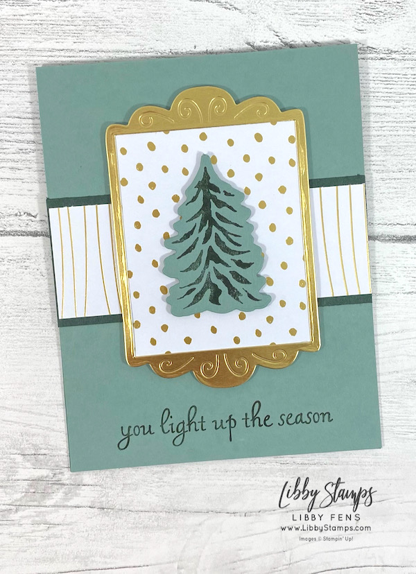 libbystamps, Stampin Up, Trees For Sale, Fabulous Frames Dies, Tree Lot Dies, Silver & Gold 6" x 6" DSP, Sale-A-Bration, CCM, Create with Connie and Mary Saturday Blog Hop,