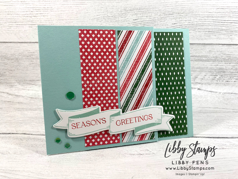 libbystamps, Stampin' Up, Christmas Banners Bundle, Christmas Banners, Christmas Banners Dies, Sweetest Christmas DSP, Adhesive Backed Seasonal Sequins, CCMC, Create with Connie and Mary Challenges