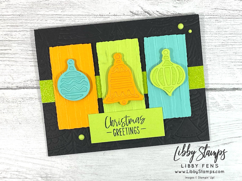 libbystamps, Stampin' Up, Decorated with Happiness Bundle, Decorated with Happiness, Decorated Pine Dies, Whimsical Woodland 3D EF, Deckled Rectangles Dies, Stripes & Splatters 3D EF, CCM, Create with Connie and Mary Saturday Blog Hop