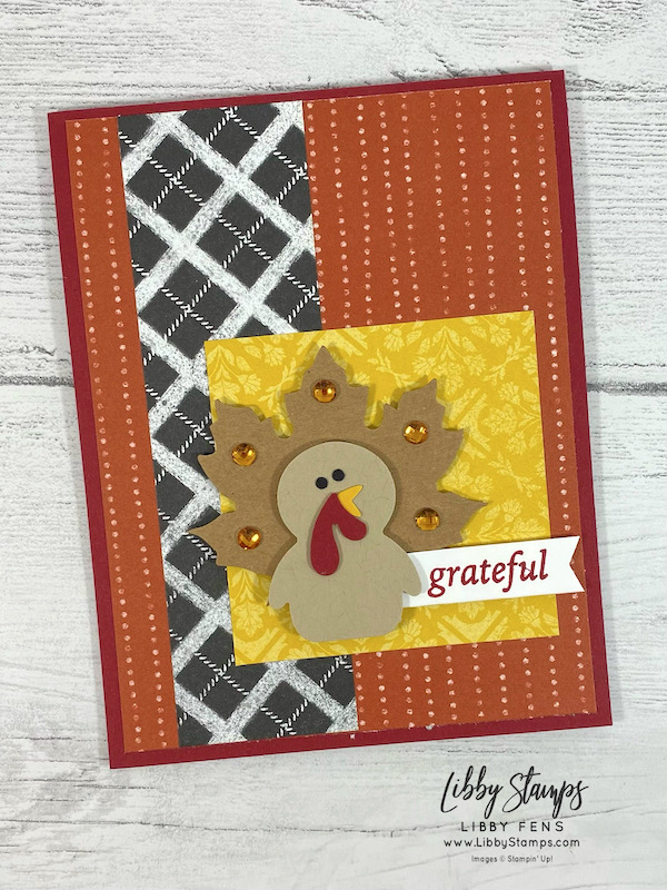 libbystamps, Stampin' Up, Cottage Wreaths, Penguin Builder Punch, Songbird Builder Punch, Whale Punch, Rustic Harvest DSP, Leaf Label & Amber Gem Combo Pack, CCM, Create with Connie and Mary Saturday Blog Hop