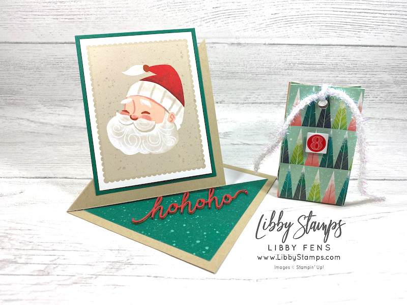 libbystamps, Stampin' Up, 12 Days of Christmas, Countdown, Santa Express Memories & More Card Pack, Twisted Easel Card, Fun Fold, santa card