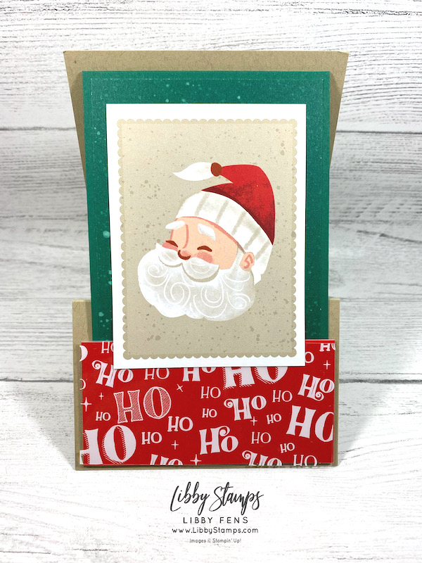 libbystamps, Stampin' Up, 12 Days of Christmas, Countdown, Santa Express Memories & More Card Pack, Santa card, Fun Fold