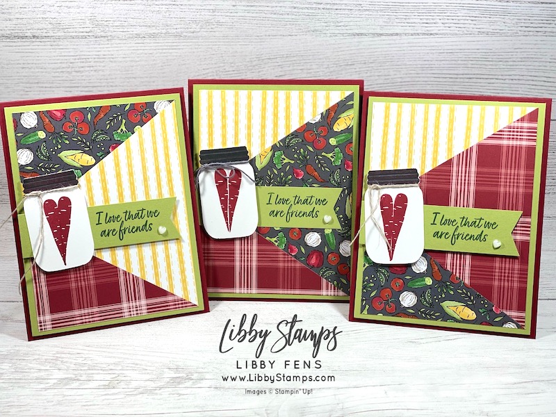 libbystamps, Stampin' Up, Thanks A Bunch, Country Bouquet, Jar Punch, Banners Pick A Punch, Day At The Farm DSP, Heart Pearls, Valentine's Day, Sale-a-bration, CCM, Create with Connie and Mary Saturday Blog Hop