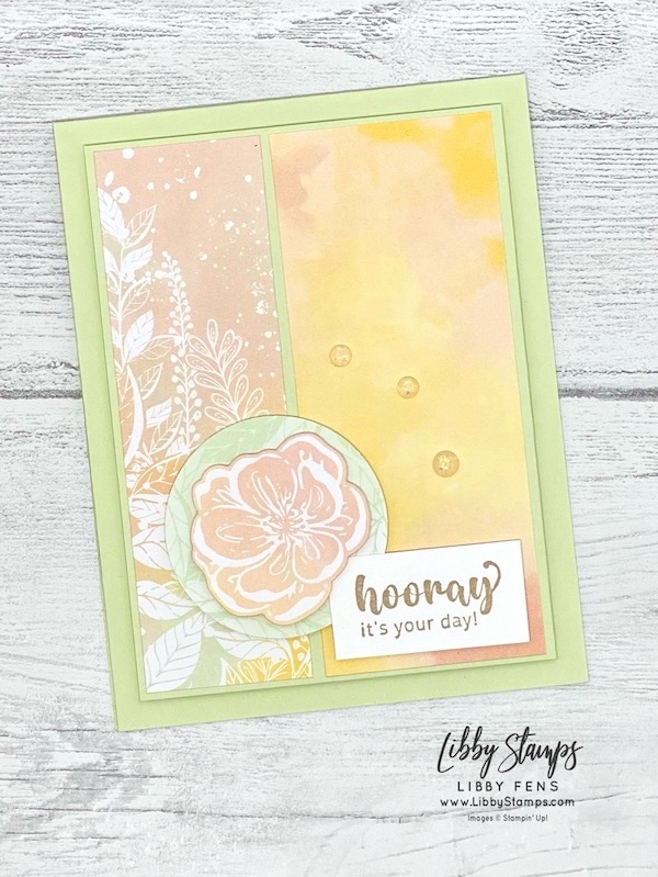 libbystamps, Stampin' Up, Irresistible Blooms Bundle, Irresistible Blooms, Irresistible Blooms Dies, 2" Circle Punch, Hello Irresistible DSP, Opal Rounds, CCM, Create with Connie and Mary Saturday Blog Hop