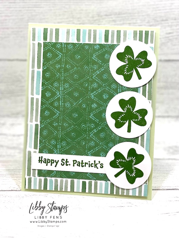 libbystamps, Stampin' Up, Lucky Clover, Enjoy The Adventure DSP, St. Patrick's Day, TSOT, Try Stampin' on Tuesday, 