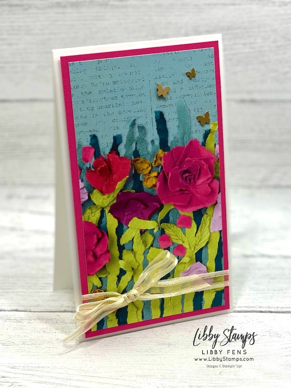 libbystamps, Stampin' Up, Masterfully Made DSP, Brushed Brass Butterflies, Mini Slim Card, Create with Connie and Mary Saturday Blog Hop