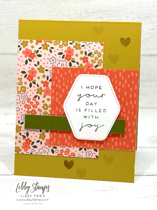 libbystamps, Stampin' Up, Heartfelt Hexagon Bundle, Heartfelt Hexagon, Heartfelt Hexagon Punch, Garden Walk DSP, CCMC, Create with Connie and Mary Challenges