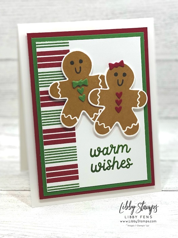 libbystamps, Stampin' Up, Sending Cheer Bundle, Sending Cheer, Beary Cute, Sending Cheer Dies, Playing In The Rain Dies, A Walk In The Forest DSP, Christmas, Gingerbread, Create with Connie and Mary Saturday Blog Hop