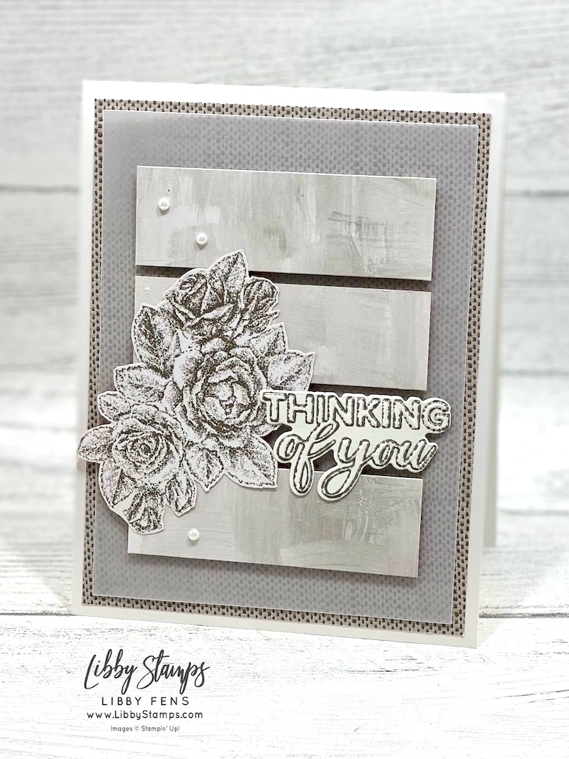 libbystamps, Stampin' Up, Thoughtful Moments Hybrid Embossing Folder, Softly Stippled DSP, Sale-A-Bration, Thinking of You, Technique Tuesday