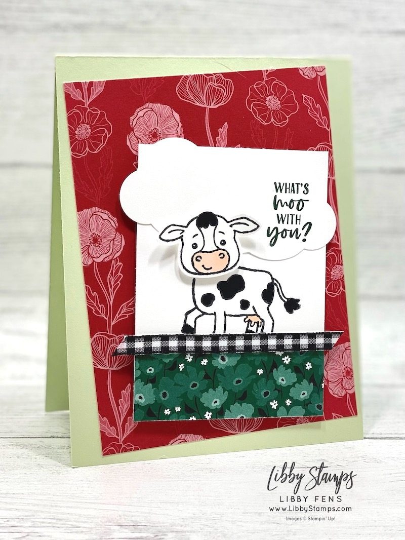 libbystamps, Stampin Up, Cutest Cows Bundle, Cutest Cows, Cutest Cows Bundle Builder Punch, Cloud Punch, Sunny Days DSP, Sale-a-bration, SAB, Create with Connie and Mary Challenges