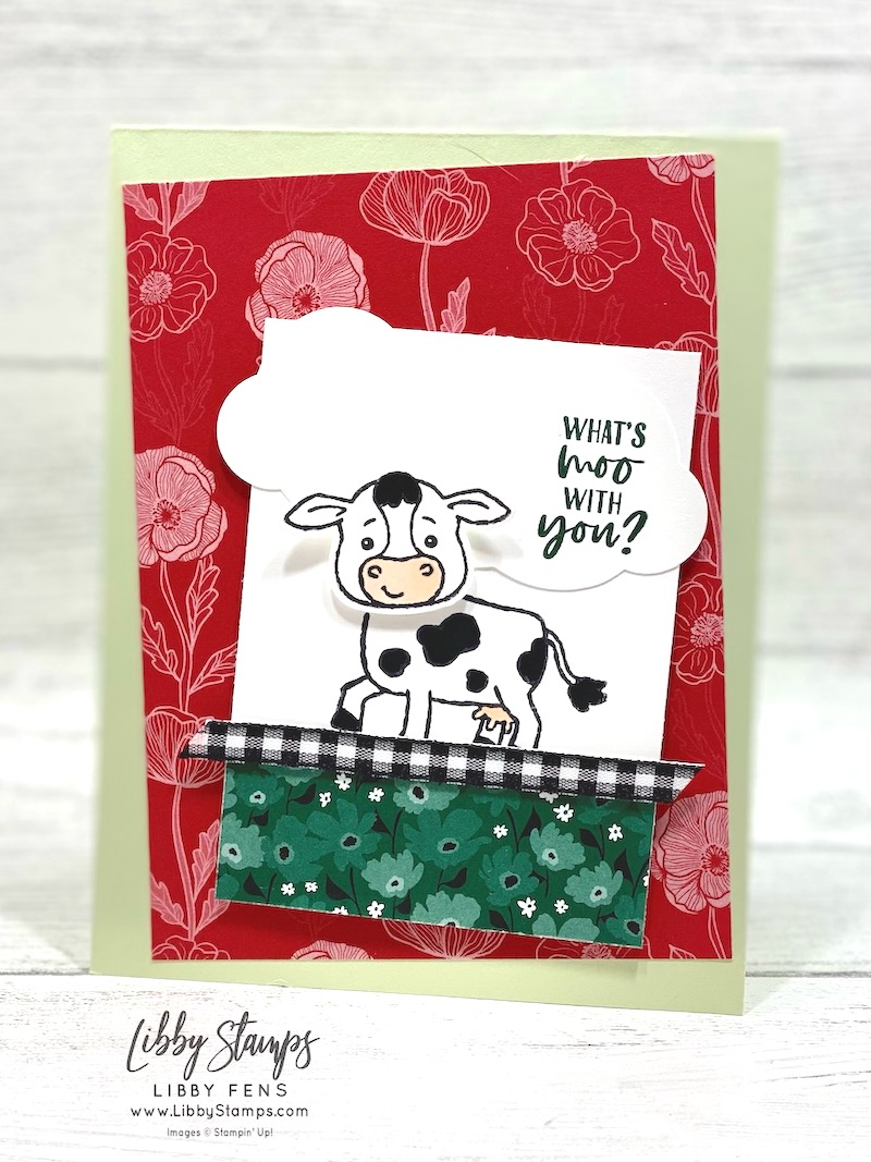 libbystamps, Stampin Up, Cutest Cows Bundle, Cutest Cows, Cutest Cows Bundle Builder Punch, Cloud Punch, Sunny Days DSP, Sale-a-bration, SAB, Create with Connie and Mary Challenges