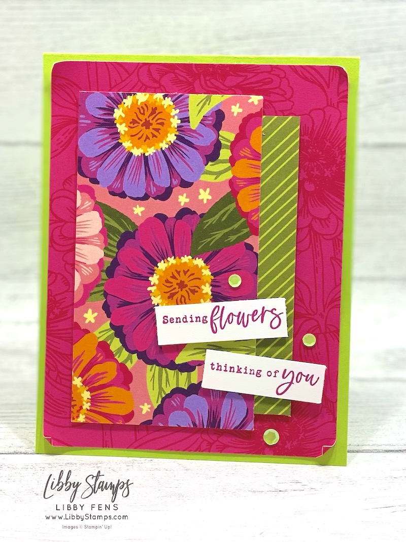 libbystamps, Stampin' Up, Flowering Zinnias Suite, Simply Zinnias Bundle, Simpy Zinnias, Simpy Zinnias Dies, Flowering Zinnias DSP, Online Exclusives, Thinking of You, Create with Connie and Mary Saturday Blog Hop