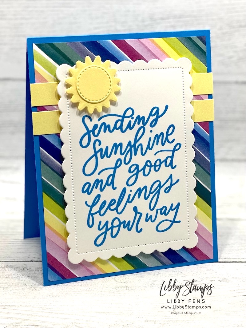 libbystamps, Stampin Up, Good Feelings, Scalloped Contours Dies, Bright Skies Dies, Bright & Beautiful DSP, CCMC, Create with Connie and Mary Challenges