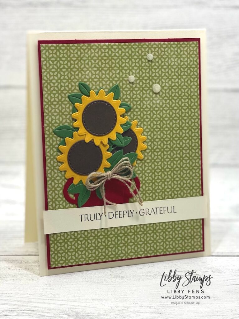 ibbystamps, Stampin Up, Hope You Know, Bright Skies Dies, Country Flowers Dies, Sweet Days of Autumn DSP, sunflowers, Thanksgiving, Create with Stamping Friends