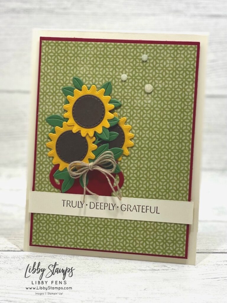 ibbystamps, Stampin Up, Hope You Know, Bright Skies Dies, Country Flowers Dies, Sweet Days of Autumn DSP, sunflowers, Thanksgiving, Create with Stamping Friends