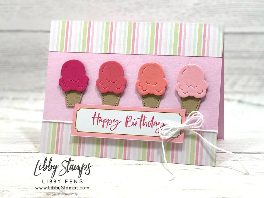 libbystamps, Stampin' Up, Charming Day, Poppin' By Dies, Nested Essentials Dies, Wildflower Birthday DSP, Birthday, Ice Cream, Create with Stamping Friends