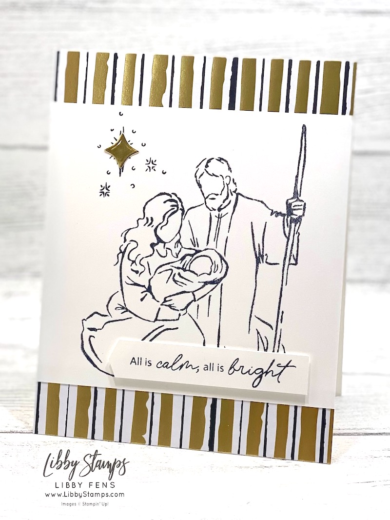 libbystamps, Stampin' Up, A Child Is Born, Ornamental Christmas Dies, Modern Christmas DSP, Christmas, Holy Family, Create with Stamping Friends