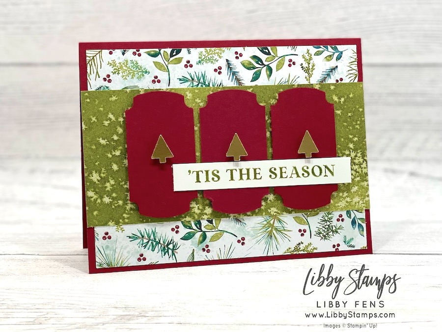 libbystamps, Stampin' Up, Traditional Labels, A Little Cheer Mini Punch Pack, Labeled With Love, Elegant Pines Snowflakes DSP, Christmas, Create with Stamping Friends