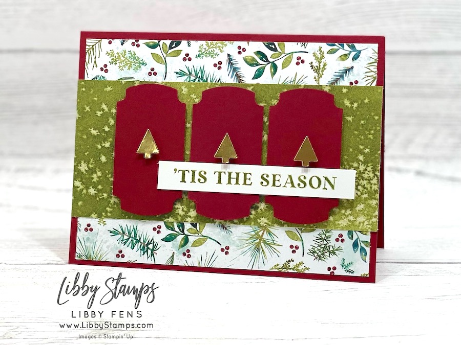 libbystamps, Stampin' Up, Traditional Labels, A Little Cheer Mini Punch Pack, Labeled With Love, Elegant Pines Snowflakes DSP, Christmas, Create with Stamping Friends