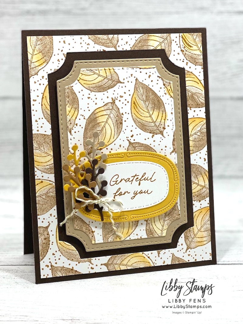 libbystamps, Stampin Up, Artistic Leaves, Branching Out Dies, Traditional Labels Dies, Fall, Gratitude, Create with Stamping Friends