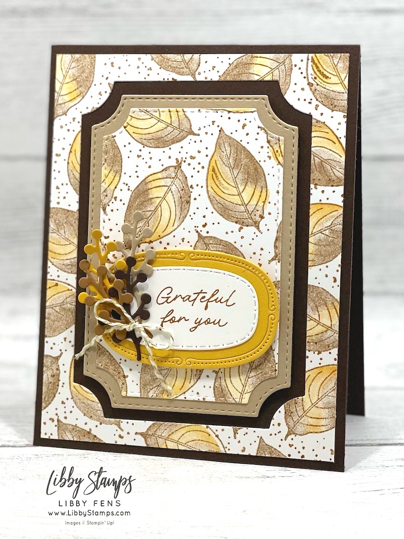 libbystamps, Stampin Up, Artistic Leaves, Branching Out Dies, Traditional Labels Dies, Fall, Gratitude, Create with Stamping Friends