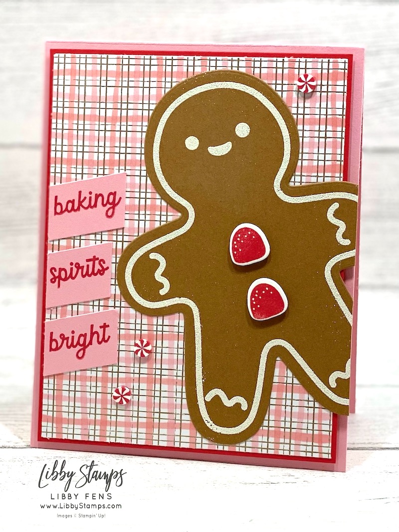 libbystamps, Stampin' Up, Gingerbread Man, Bundle, Gingerbread Man Dies, Regal Distressed Patterns DSP, Basic Wow! Embossing Powder, Embossing Additions Tool Kit, Heat Tool, Create with Stamping Friends