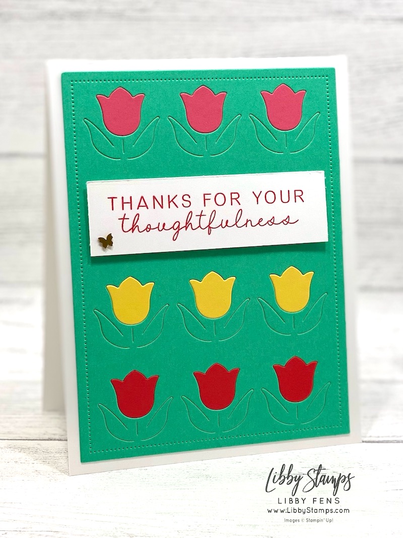 libbystamps, Stampin' Up, Sunshine & Tulips, Sunshine & Tulips Bundle, Sunshine & Tulips Dies, Brushed Brass Butterflies, 2026, Thank you, tulips, Create with Stamping Friends