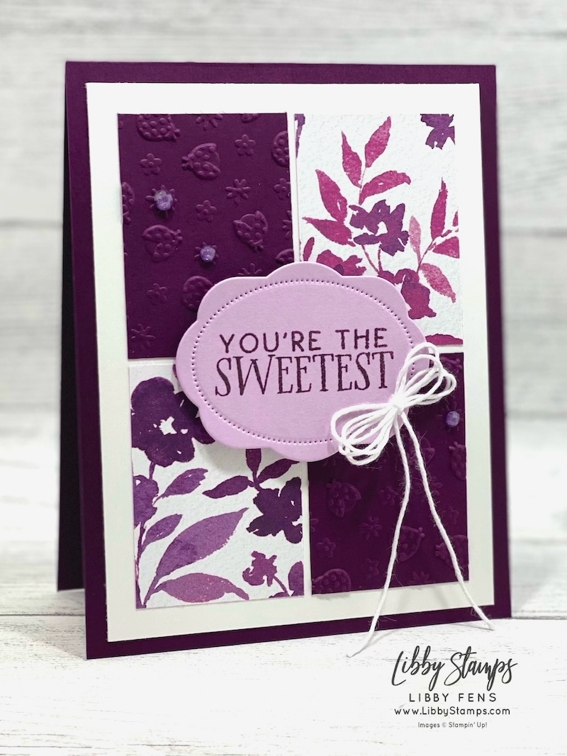 libbystamps, Stampin Up, Filled With Sweetness, Filled With Sweetness Bundle, Filled With Sweetness Dies, Ladybug Picnic EF, Garden Poetry DSP, Create with Stamping Friends