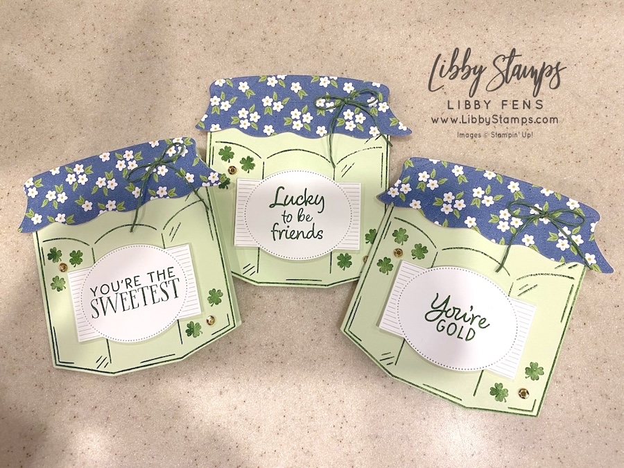 libbystamps, Stampin Up, Filled With Sweetness, Filled With Sweetness Bundle, Filled With Sweetness Dies, Good Luck, Homemade Sweetness DSP, Loose Gold Sequins, OnStage