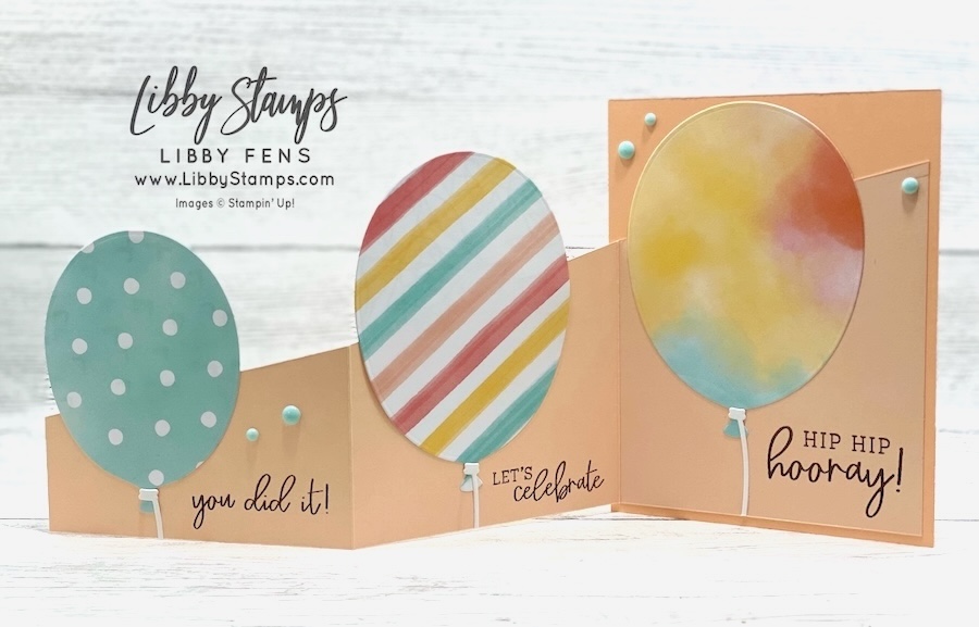 libbystamps, Stampin' Up, Balloon Festoon, Balloon Festoon Bundle, Balloon Festoon Dies, Celebrate, Zig Zag Fun Fold, Create with Stamping Friends