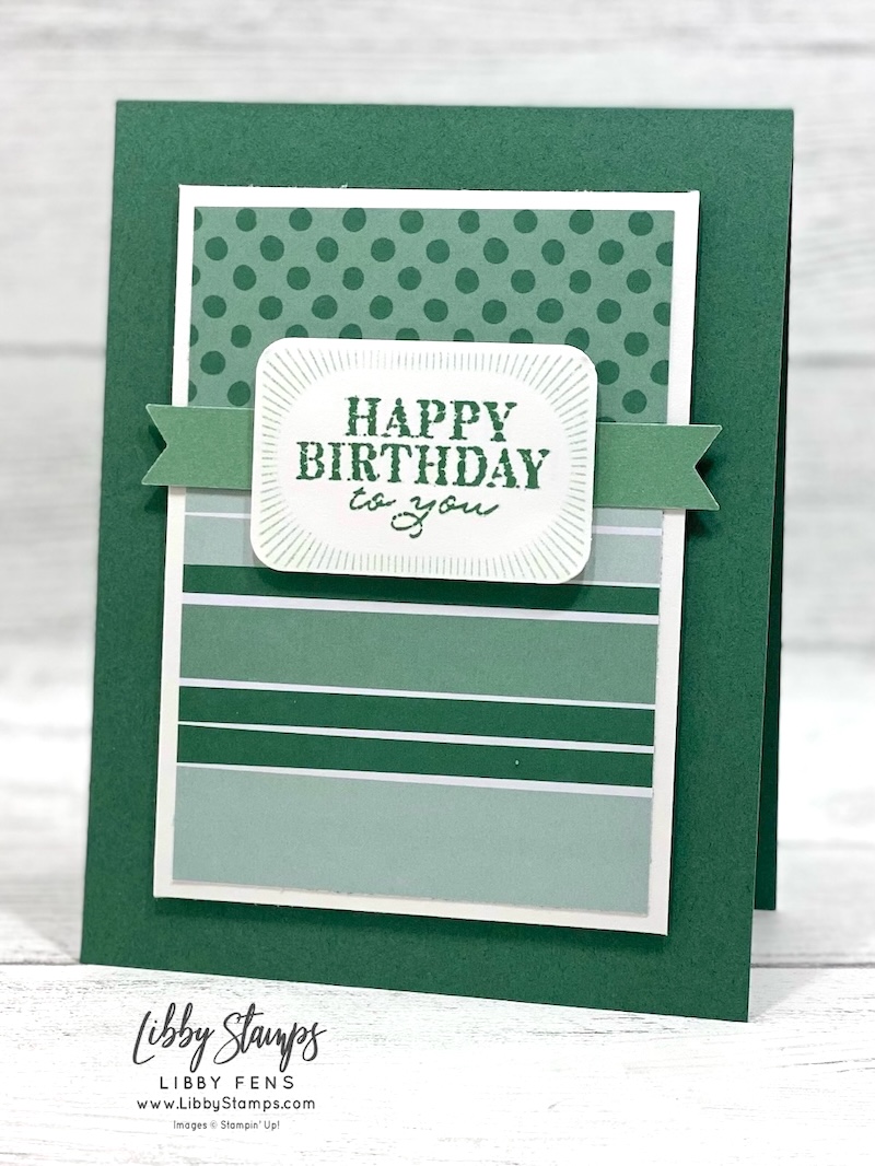 libbystamps, Stampin' Up, Exciting Times, Exciting Times Bundle, Rounded Rectangle Punch, Three Banner Punch, 2026-2028 In Color Painted Patterns, Peaceful Pine, Create with Stamping Friends