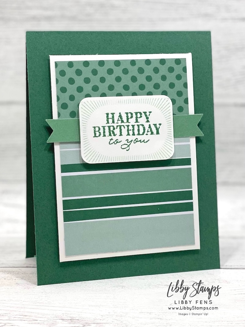 libbystamps, Stampin' Up, Exciting Times, Exciting Times Bundle, Rounded Rectangle Punch, Three Banner Punch, 2026-2028 In Color Painted Patterns, Peaceful Pine, Create with Stamping Friends