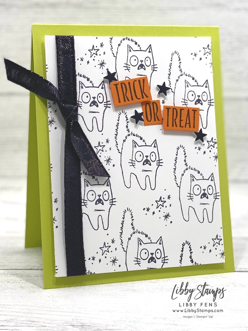 libbystamps, Stampin' Up!, Oh My Fright, Black 3/8" Iridescent Ribbon, Wonderful Stars Puffy Stickers, Create with Stamping Friends
