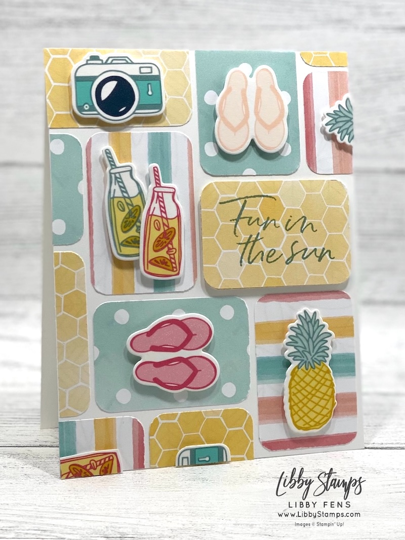 libbystamps, Stampin' Up!, Summer Happiness Dies, Summer Happiness Washi Tape, Summer Happiness Bundle, Summer Happiness, Rounded Rectangle Punch, Beautiful Ordinary Life DSP, Summer, Create with Stamping Friends