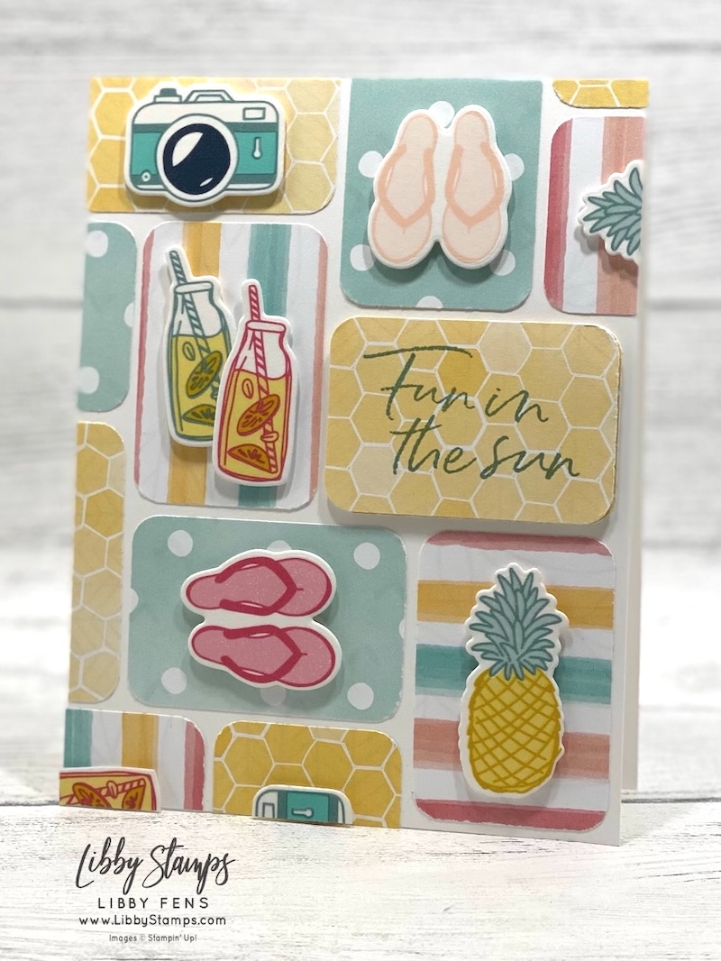 libbystamps, Stampin' Up!, Summer Happiness Dies, Summer Happiness Washi Tape, Summer Happiness Bundle, Summer Happiness, Rounded Rectangle Punch, Beautiful Ordinary Life DSP, Summer, Create with Stamping Friends