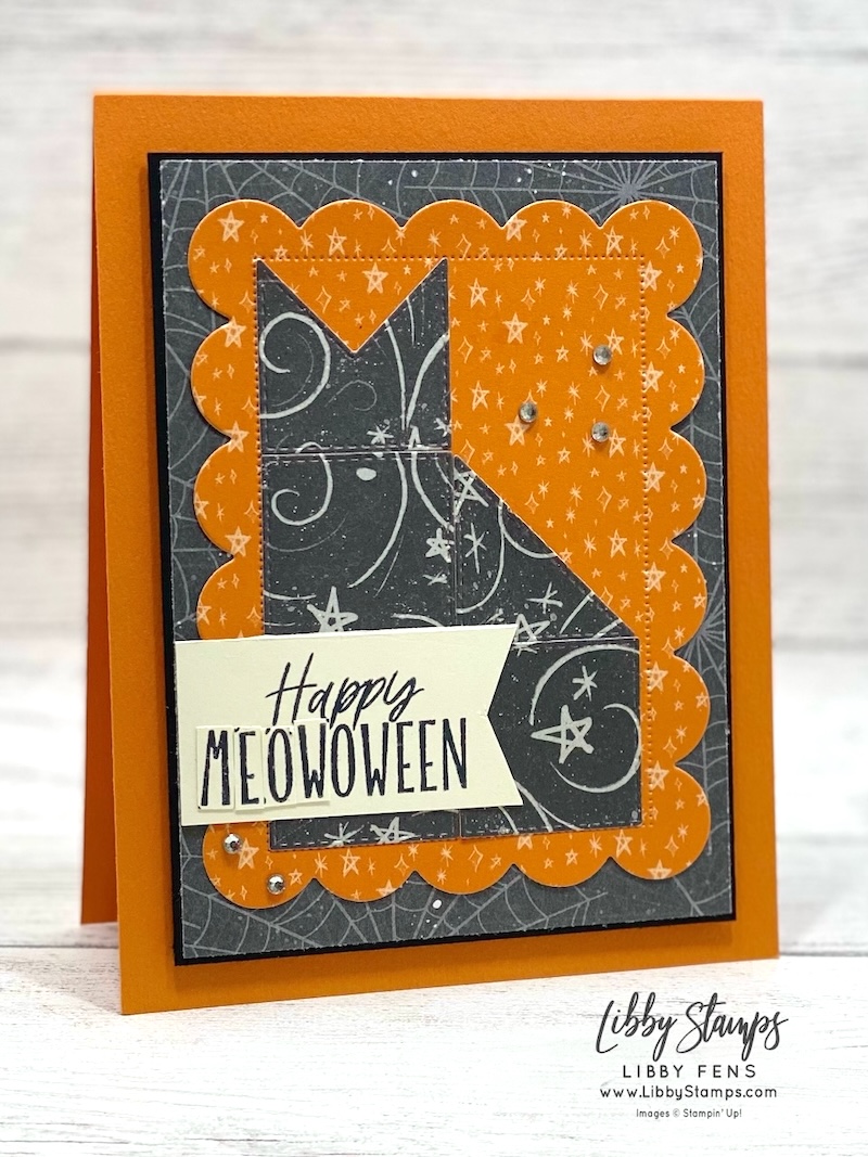 libbystamps, Stampin' Up!, Oh My Fright, Stitched Stocking Dies, Scalloped Christmas Cheer Dies, Frightfully Fun DSP, Halloween, cats, Quilt, Create with Stamping Friends