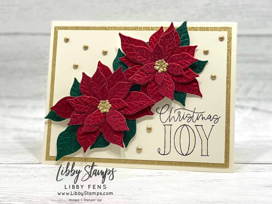 libbystamps, Stampin' Up!, Pretty Poinsettia Dies, Pretty Poinsettia, Pretty Poinsettia Bundle, Timeless Metallic Specialty Paper, Create with Stamping Friends