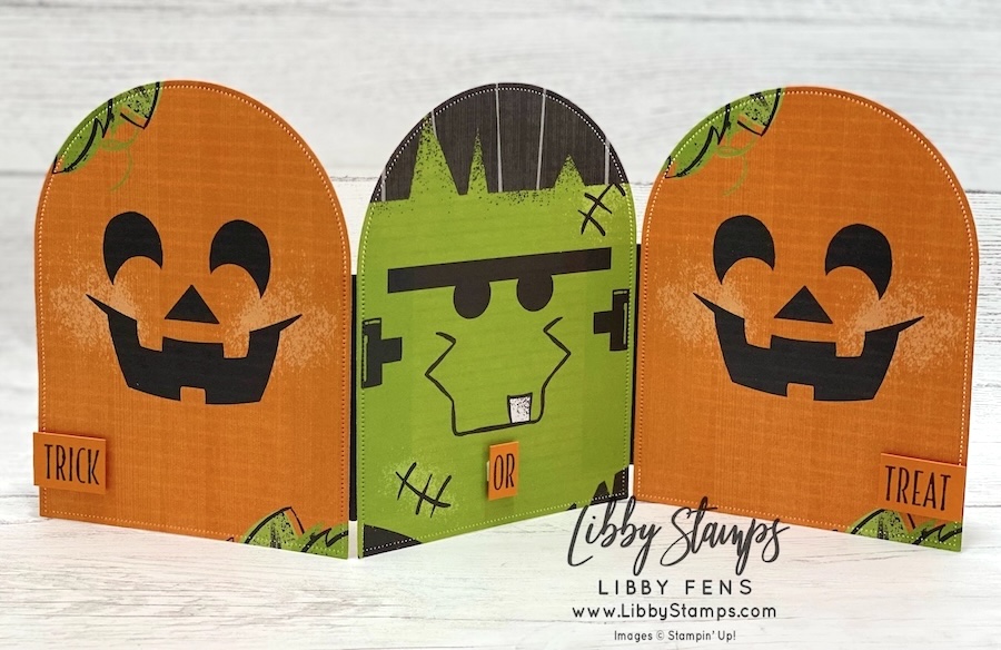 libbystamps, Stampin' Up!, Oh My Fright, Everyday Arches Dies, Spooktacular DSP, Create with Stamping Friends