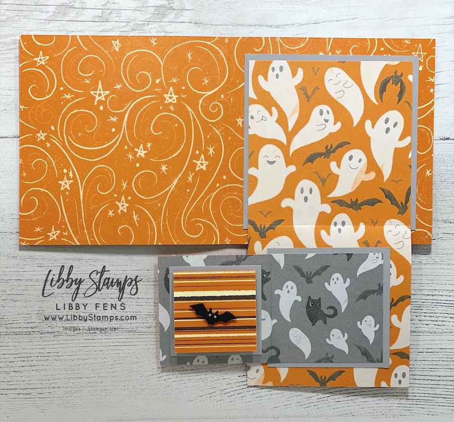 libbystamps, Stampin' Up, Oh My Fright, Oh My Fright Bundle, Oh My Fright Dies, Web of Fun Dies, Frightfully Fun DSP, Halloween card, Russian Doll Card, Square Nested Spiral Card, Create with Stamping Friends, #russiandollcard #sqaurenestedspiralcard #frightfullyfundsp