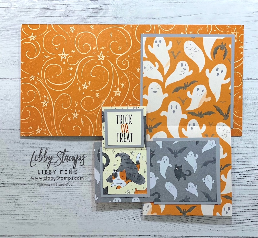 libbystamps, Stampin' Up, Oh My Fright, Oh My Fright Bundle, Oh My Fright Dies, Web of Fun Dies, Frightfully Fun DSP, Halloween card, Russian Doll Card, Square Nested Spiral Card, Create with Stamping Friends, #russiandollcard #sqaurenestedspiralcard #frightfullyfundsp